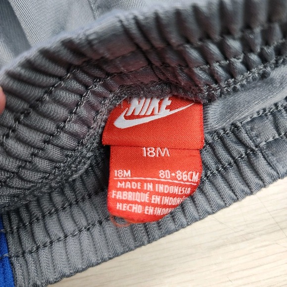 Nike Boys 18 Months Track Suit Zip Up Jacket Logo Jogger Bottoms Blue Gray White - Picture 6 of 7